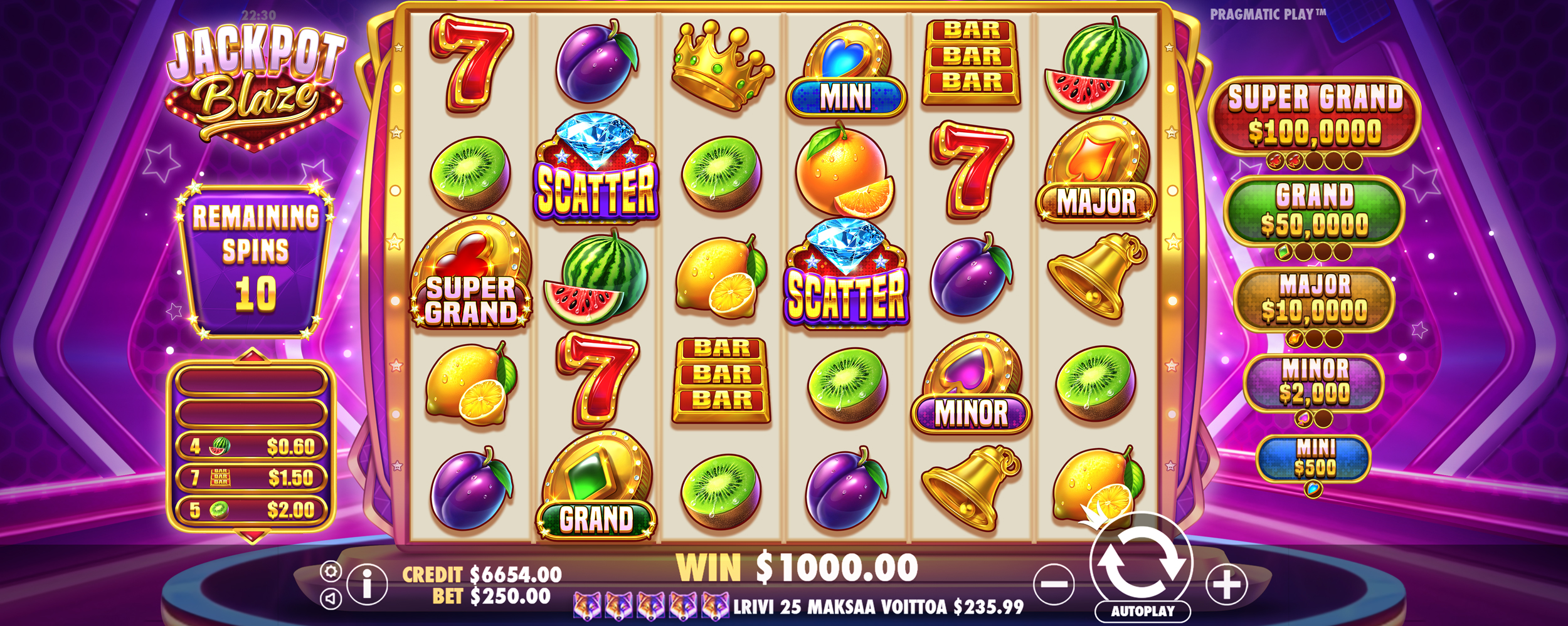 Jackpot Blaze - screenshot with slot description 4